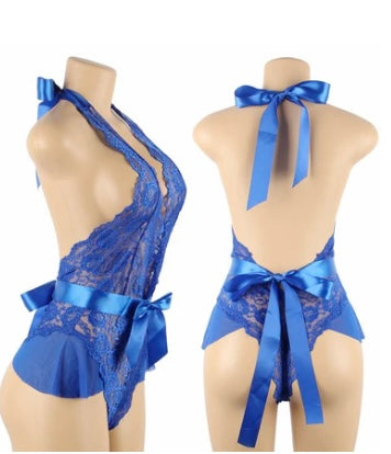 Blue Babydoll Lace Teddy